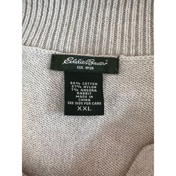Eddie Bauer Button Down Long Sleeve Angora Blend Brown Cozy Sweater Size XXL - Picture 4 of 8